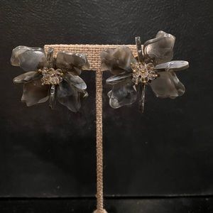 Grey Flower Acrylic Earrings